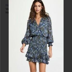 Veronica Beard Saera blue floral Dress